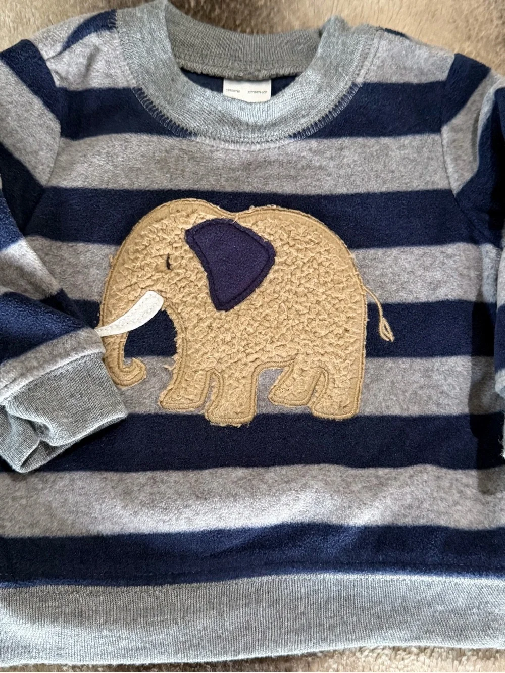 Toddler Elephant Stripe Outfit Set - Navy & Gray